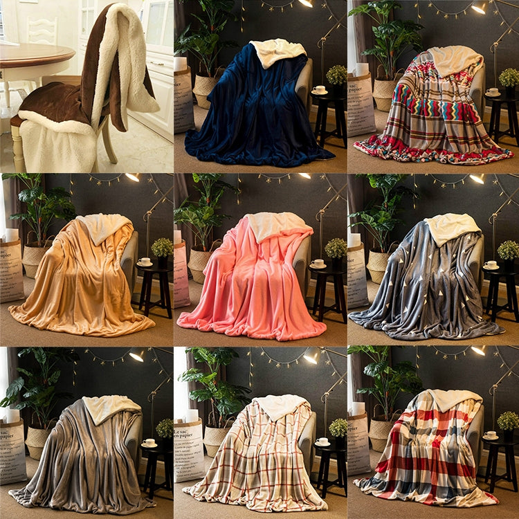 Couverture d'hiver pour canapé Double épaisseur Cachemire Polaire corail Couverture de bureau, 1,5x2m, 2x2,3m