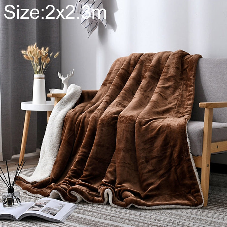 Couverture d'hiver pour canapé Double épaisseur Cachemire Polaire corail Couverture de bureau, 1,5x2m, 2x2,3m