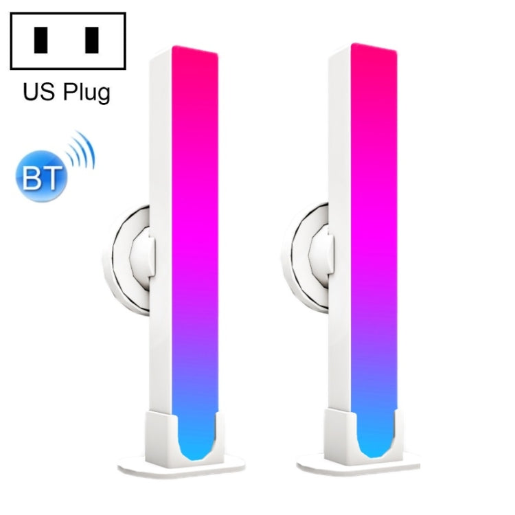 2 pièces/boîte Lampe d'ambiance de bureau RGB pour captation du rythme musical, Bluetooth, WiFi