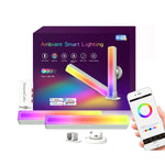 2 pièces/boîte Lampe d'ambiance de bureau RGB pour captation du rythme musical, Bluetooth, WiFi