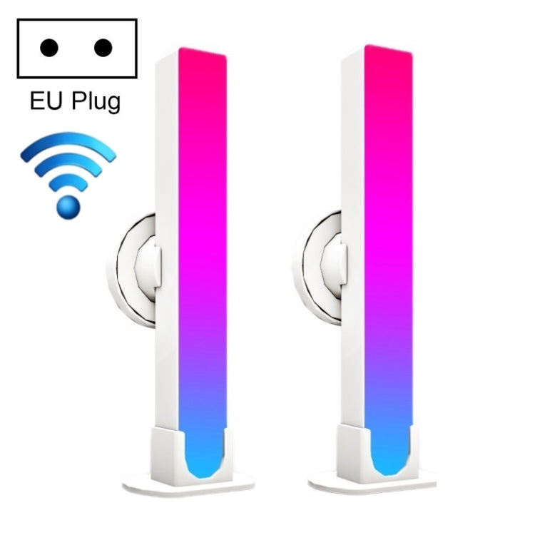 2 pièces/boîte Lampe d'ambiance de bureau RGB pour captation du rythme musical, Bluetooth, WiFi