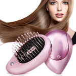 Brosse lissante électrique portable à ions pour cheveux, peigne à ions négatifs, peigne anti-statique massant pour cheveux lisses, rose, vert