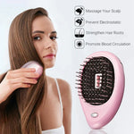 Brosse lissante électrique portable à ions pour cheveux, peigne à ions négatifs, peigne anti-statique massant pour cheveux lisses, rose, vert