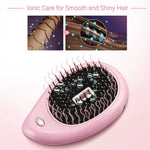 Brosse lissante électrique portable à ions pour cheveux, peigne à ions négatifs, peigne anti-statique massant pour cheveux lisses, rose, vert