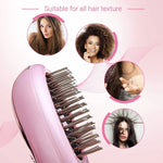 Brosse lissante électrique portable à ions pour cheveux, peigne à ions négatifs, peigne anti-statique massant pour cheveux lisses, rose, vert