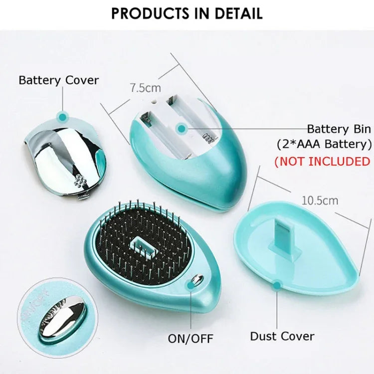 Brosse lissante électrique portable à ions pour cheveux, peigne à ions négatifs, peigne anti-statique massant pour cheveux lisses, rose, vert
