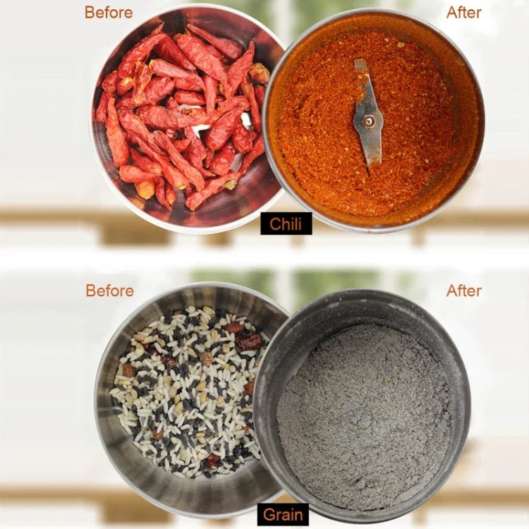 Moulin à café multifonctionnel avec prise UE, en acier inoxydable, pour herbes/épices/noix/grains/grains de café, moulin à café, prise UE