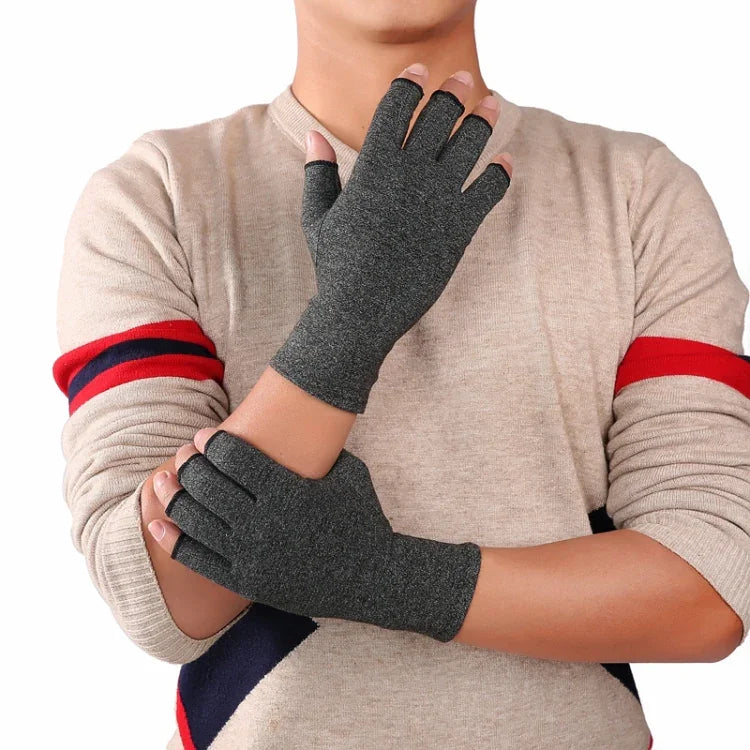 Une paire de gants de sport respirants à demi-doigts pour la rééducation et l'arthrite, Gris S, Fibre noire S, Distribution gris chanvre S, Gris M, Fibre noire M, Distribution gris chanvre M, Gris L, Fibre noire L, Distribution gris chanvre L