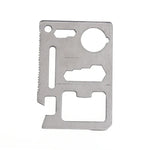 100 PCS 11 in 1 Outdoor Portable Multi-function Stainless Steel Hollow Tool Card Cutter with Leather Case, Size: 6.9 x 4.5cm, 10 PCS