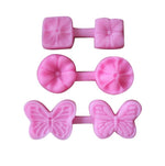 2 moules en silicone texture fleur pétale grain route trèfle à quatre feuilles deux pièces pressées outil d'argile ultra-légère et d'argile molle