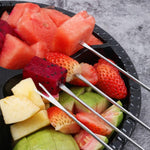 Fourchette à chocolat en acier inoxydable avec manche en bois, fourchettes à fondue, à fromage, à fruits, à dessert, ustensiles de cuisine, livraison couleur aléatoire