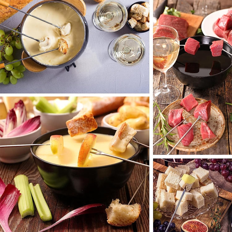Fourchette à chocolat en acier inoxydable avec manche en bois, fourchettes à fondue, à fromage, à fruits, à dessert, ustensiles de cuisine, livraison couleur aléatoire