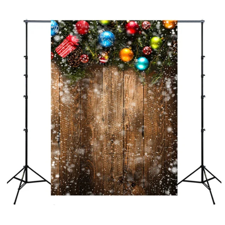 Toile de fond pour photographie d'enfants, décor de neige 3D nostalgique, mur en bois, 1,5 m x 2,1 m