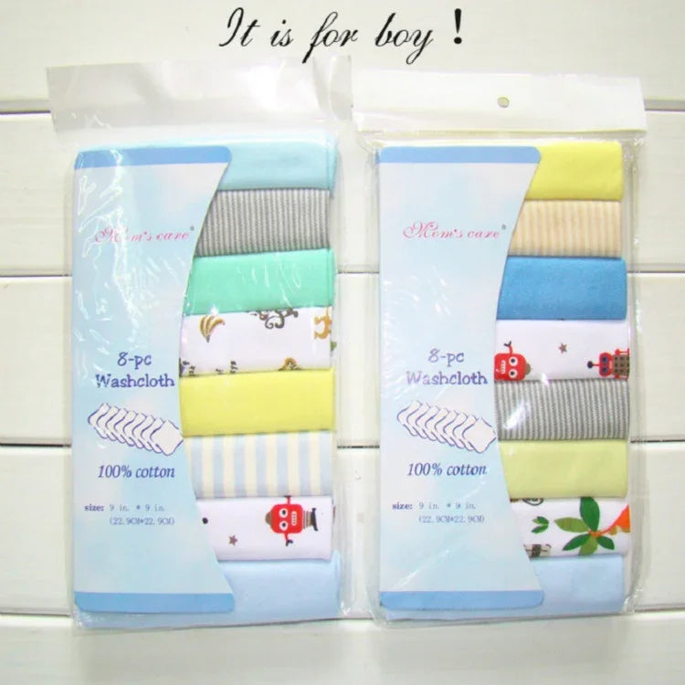 8 pièces/lot Serviettes en coton nouveau-né Serviette à salive Serviette d'allaitement pour bébés garçons filles Mouchoir