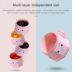 Boîte à poudre de lait portable extérieure détachable à couches pour bébé, boîte scellée à poudre de lait, 3 compartiments, 4 compartiments