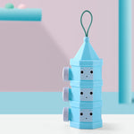 Boîte à poudre de lait portable extérieure détachable à couches pour bébé, boîte scellée à poudre de lait, 3 compartiments, 4 compartiments