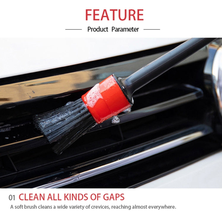 5 Pcs Car Detailing Brush Cleaning Natural Boar Hair Brushes Auto Detail Tools Products Wheels Dashboard, 5 in 1 Random Color Delivery, 5 in 1 Black, 5 in 1 White