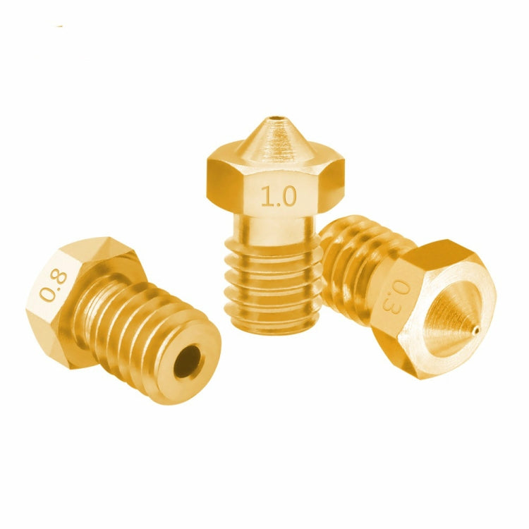 8 PCS Accessoires d'imprimante 3D Bugatti E3D-V5 Buse V6 Consommables à filetage M6 Buse chaude, 1,75/0,3 mm, 1,75/0,35 mm, 1,75/0,4 mm, 1,75/0,5 mm, 1,75/0,6 mm, 3/0,2 mm, 3/0,3 mm, 3/0,4 mm, 3/0,8 mm, 3/1,0 mm, 3/0,25 mm