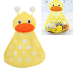Sac en filet de rangement pour jouets de bain de bébé avec ventouses solides, Jaune, Vert