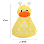 Sac en filet de rangement pour jouets de bain de bébé avec ventouses solides, Jaune, Vert