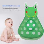 Sac en filet de rangement pour jouets de bain de bébé avec ventouses solides, Jaune, Vert