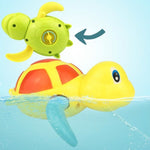 Jouet horloge mécanique en forme de tortue dessin animé, jouet d'eau pour bain de bébé, jouet éducatif pour enfants, tortue éducative (bleu clair), tortue éducative (orange), tortue éducative (verte)