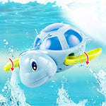 Jouet horloge mécanique en forme de tortue dessin animé, jouet d'eau pour bain de bébé, jouet éducatif pour enfants, tortue éducative (bleu clair), tortue éducative (orange), tortue éducative (verte)
