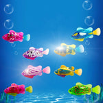 Jouet de douche pour bébé poisson électrique simulation 8 en 1 avec fonction natation et éclairage, poisson électrique simulation