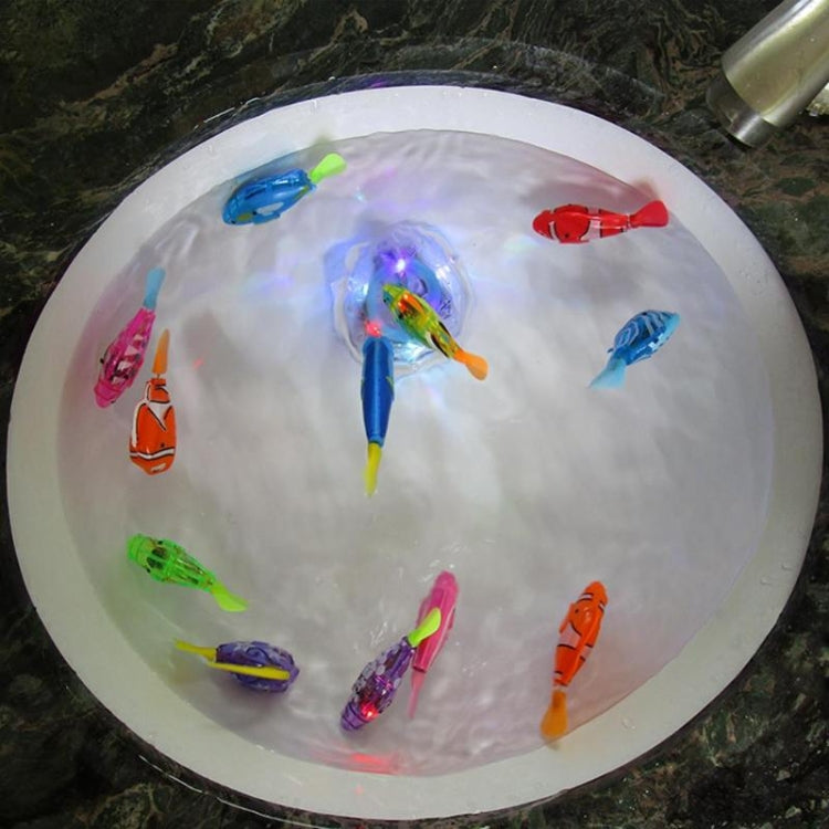 Jouet de douche pour bébé poisson électrique simulation 8 en 1 avec fonction natation et éclairage, poisson électrique simulation