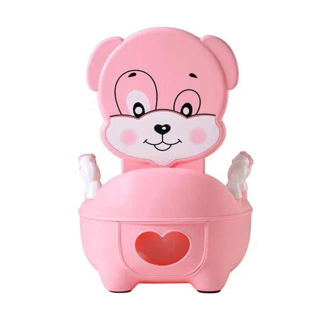 Bébé Pot d'apprentissage Siège de toilettes portatif Urinoir confortable avec dossier Motif de dessin animé mignon Toilettes