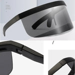 Anti-peeping Sun Mirror Integrated Anti-foam Sunscreen Mask, Black Frame Transparent