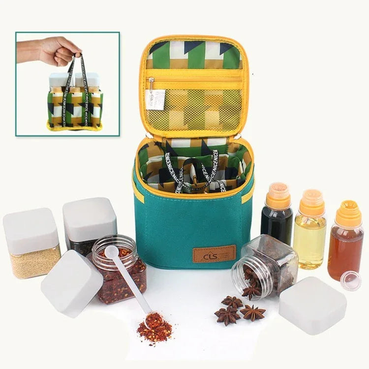 Ensemble de bouteilles d'assaisonnement CLS pour extérieur Pot d'assaisonnement portable Combinaison d'ustensiles pour barbecue