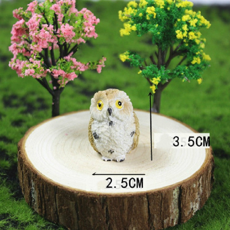 4 pièces ensemble mini hibou simulation décorations animales de jardinage, décorations animales