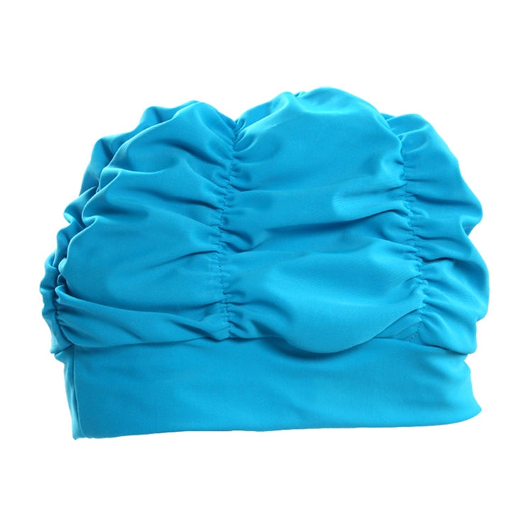 Bonnets de bain pour femmes en tissu plissé, bonnet de bain femme (bleu lac), bonnet de bain femme (violet), bonnet de bain femme (rose)
