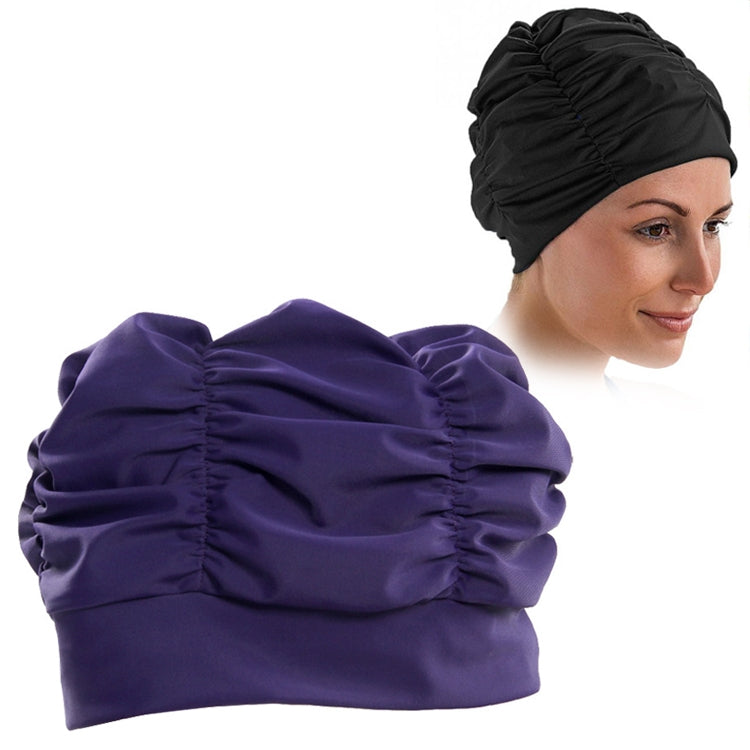 Bonnets de bain pour femmes en tissu plissé, bonnet de bain femme (bleu lac), bonnet de bain femme (violet), bonnet de bain femme (rose)