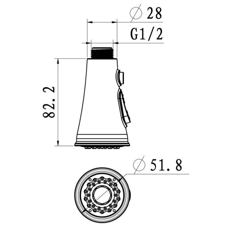 Interrupteur à bouton-poussoir de cuisine, Pulvérisateur à buse économe en eau, Filtre, CP plaqué, BN brossé