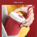 Tasse à Soupe Anti-brûlure Créative en Plastique pour Boisson Petit-déjeuner Porridge Micro-ondes