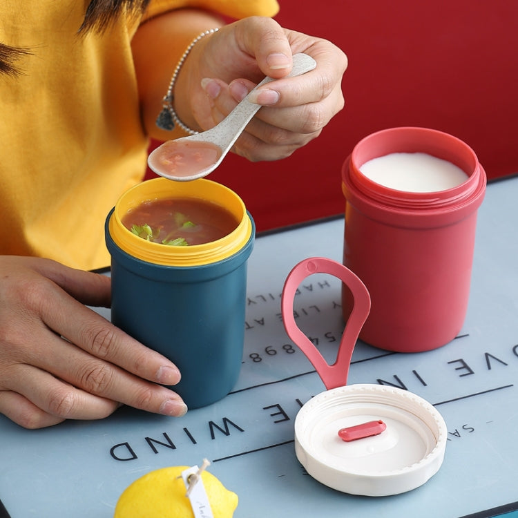 Tasse à Soupe Anti-brûlure Créative en Plastique pour Boisson Petit-déjeuner Porridge Micro-ondes