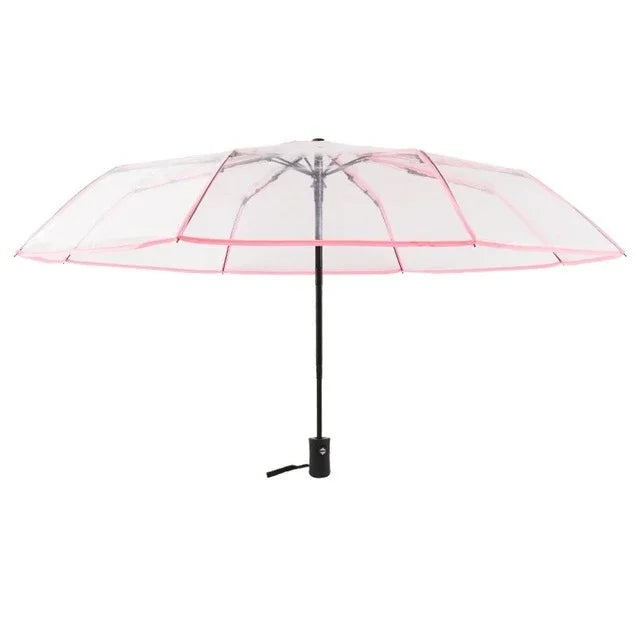 Parapluie pliant transparent créatif 8 baleines, parapluie automatique