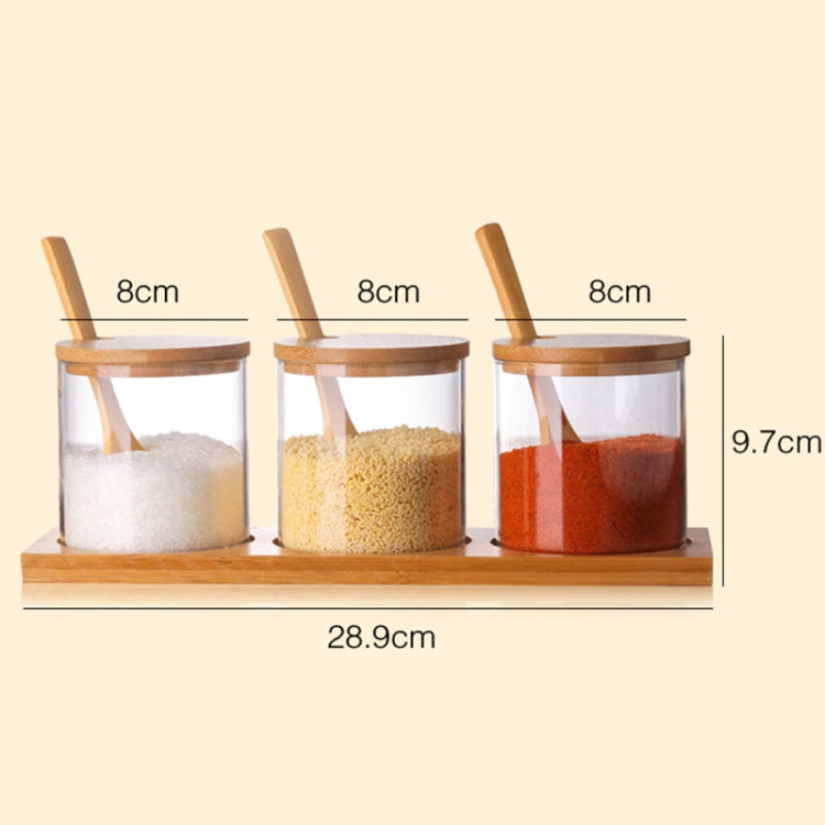 Bocaux à condiments transparents créatifs en borosilicate, fournitures de cuisine, cuillère, pot en verre simple, un ensemble