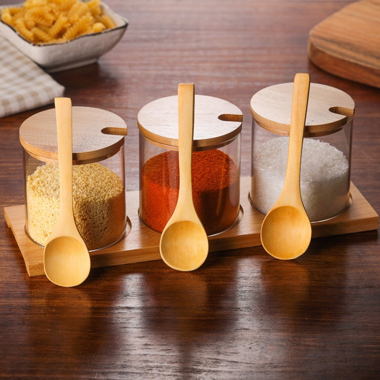 Bocaux à condiments transparents créatifs en borosilicate, fournitures de cuisine, cuillère, pot en verre simple, un ensemble