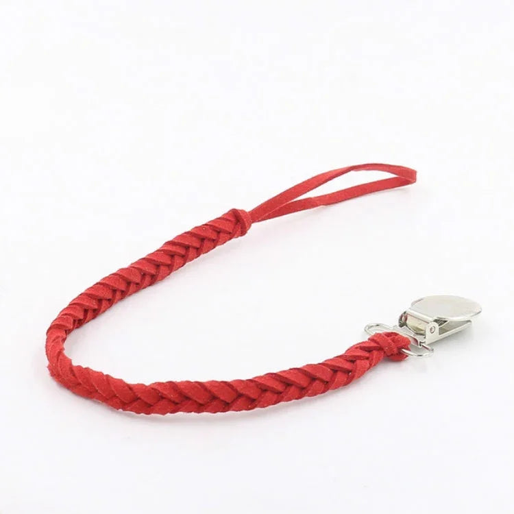 3 PCS Baby Pacifier Chain Leather Woven Anti-off Chain
