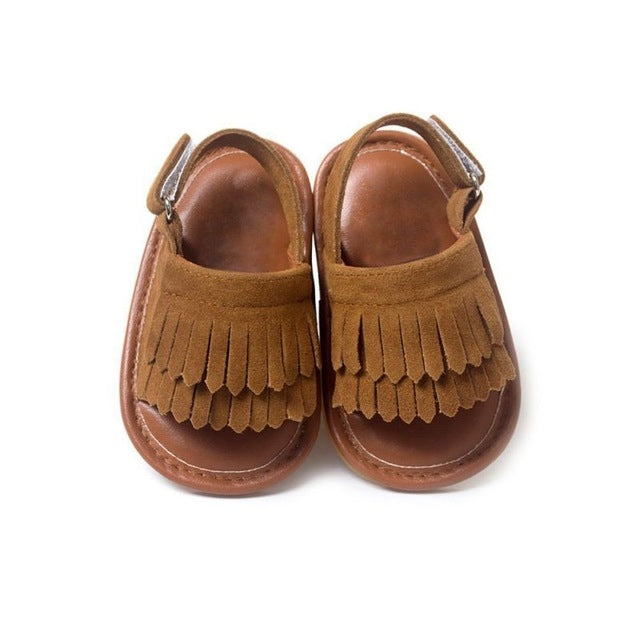 Sandales bébé décontractées à franges en PU, 11cm/76g, 12cm/83g, 13cm/93g