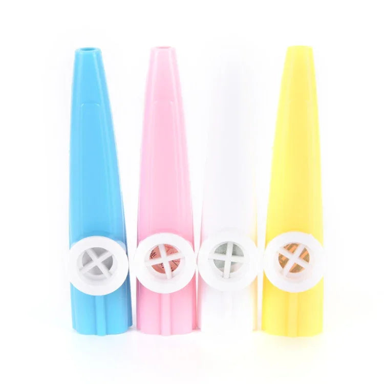 Lot de 10 kazoos en plastique pour enfants, instrument d'accompagnement, couleurs aléatoires.