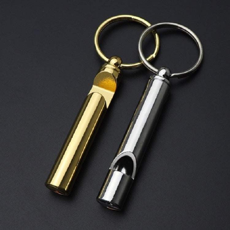 2 Pcs sifflet en métal ouvre-bouteille porte-clés créatif multifonctionnel pendentif anneau porte-clés, or, argent