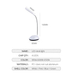 2 lampes de lecture LED de chevet portables, flexibles et réglables pour enfants, blanc, rose, bleu, vert
