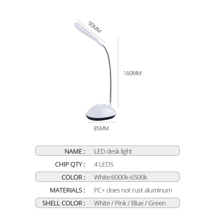 2 lampes de lecture LED de chevet portables, flexibles et réglables pour enfants, blanc, rose, bleu, vert