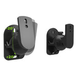 Paire de supports muraux noirs pour haut-parleur Surround, design rotatif à 45 degrés pour fixation TV murale, 8 x 4,5 x 5,8 cm