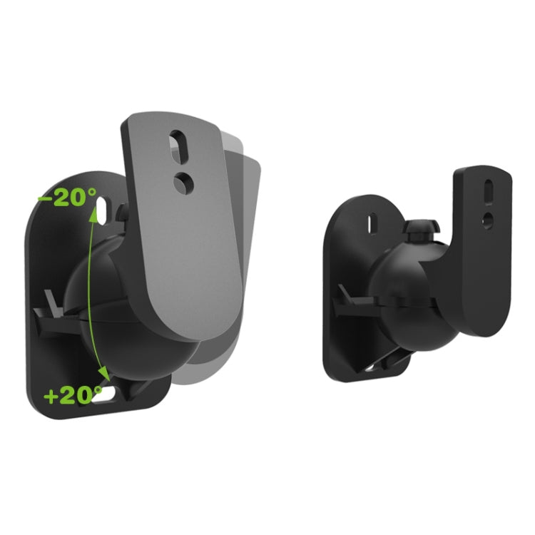 Paire de supports muraux noirs pour haut-parleur Surround, design rotatif à 45 degrés pour fixation TV murale, 8 x 4,5 x 5,8 cm