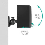 Paire de supports muraux noirs pour haut-parleur Surround, design rotatif à 45 degrés pour fixation TV murale, 8 x 4,5 x 5,8 cm